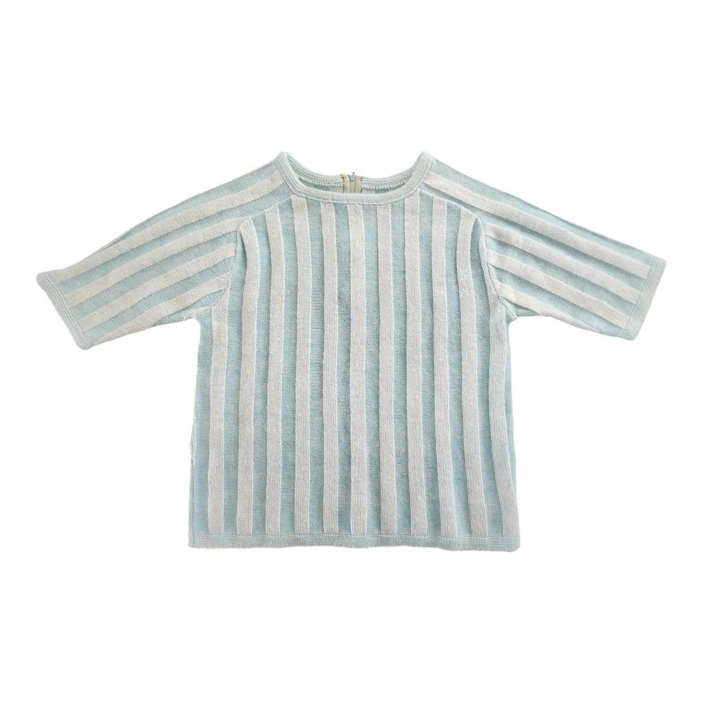 Women's Majestic‎ Vintage Orlon Acrylic Sweater 60s Baby Blue Zipper Knit
